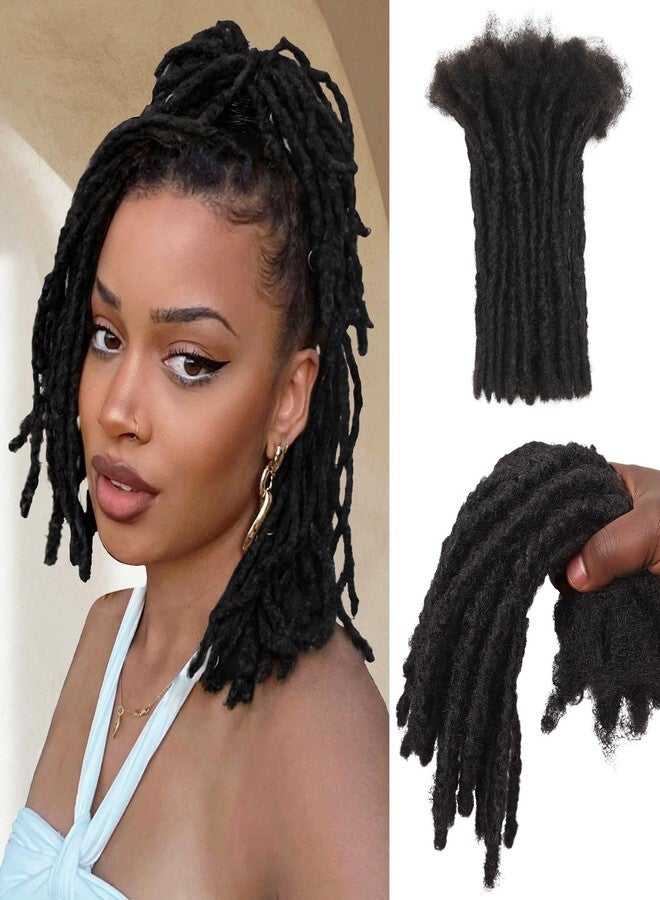 FAVE 0.6cm Width 8 Inch Loc Extensions Human Hair New Tech Minimal Shedding Human Hair Dreadlock Extensions 100% Handmade Soft Dreads Non-Stiff Locs Extension Can Be Dyed & Bleached (30 Strands) - Image 1